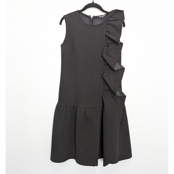 Elle Oh Elle Black Ruffle Dress Size Small - Picture 1 of 9